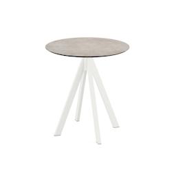 Essentials Table de bistrot - Plateau rond - Diamètre 70 cm - Blanc/Moonstone - Infinity - Veba - gris 120021370_0