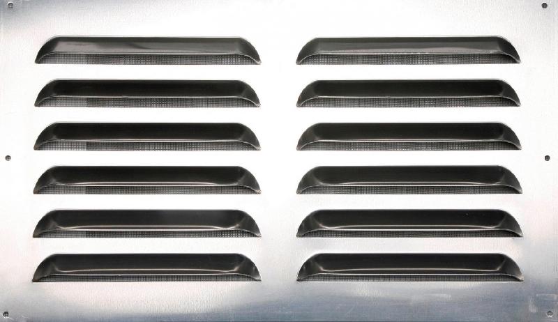 Grille d'aération en aluminium naturel - Grand format 30 x 50 cm - Anti-insectes et passage d'air 290 cm²_0