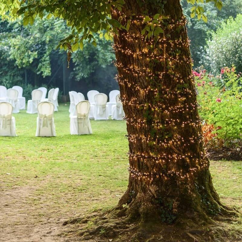 Guirlande Boa 6CM 20M 1000 LED 8 modes lumineux ambré câble vert Lotti - 8024199040281_0