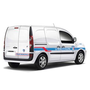 Kit balisage véhicule police municipale - réf 420649T - 13 pièces avec adhésifs rétroréfléchissants classe 2_0