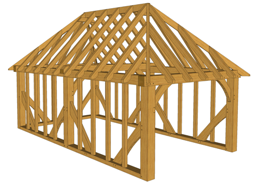 Maison à ossature en bois plain-pied a01 : 1-bay / en kit / toit multipente_0