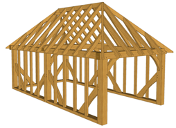 Maison à ossature en bois plain-pied A01 - en kit - toit multipente - dimensions 3,23m x 6m x 3,98m_0