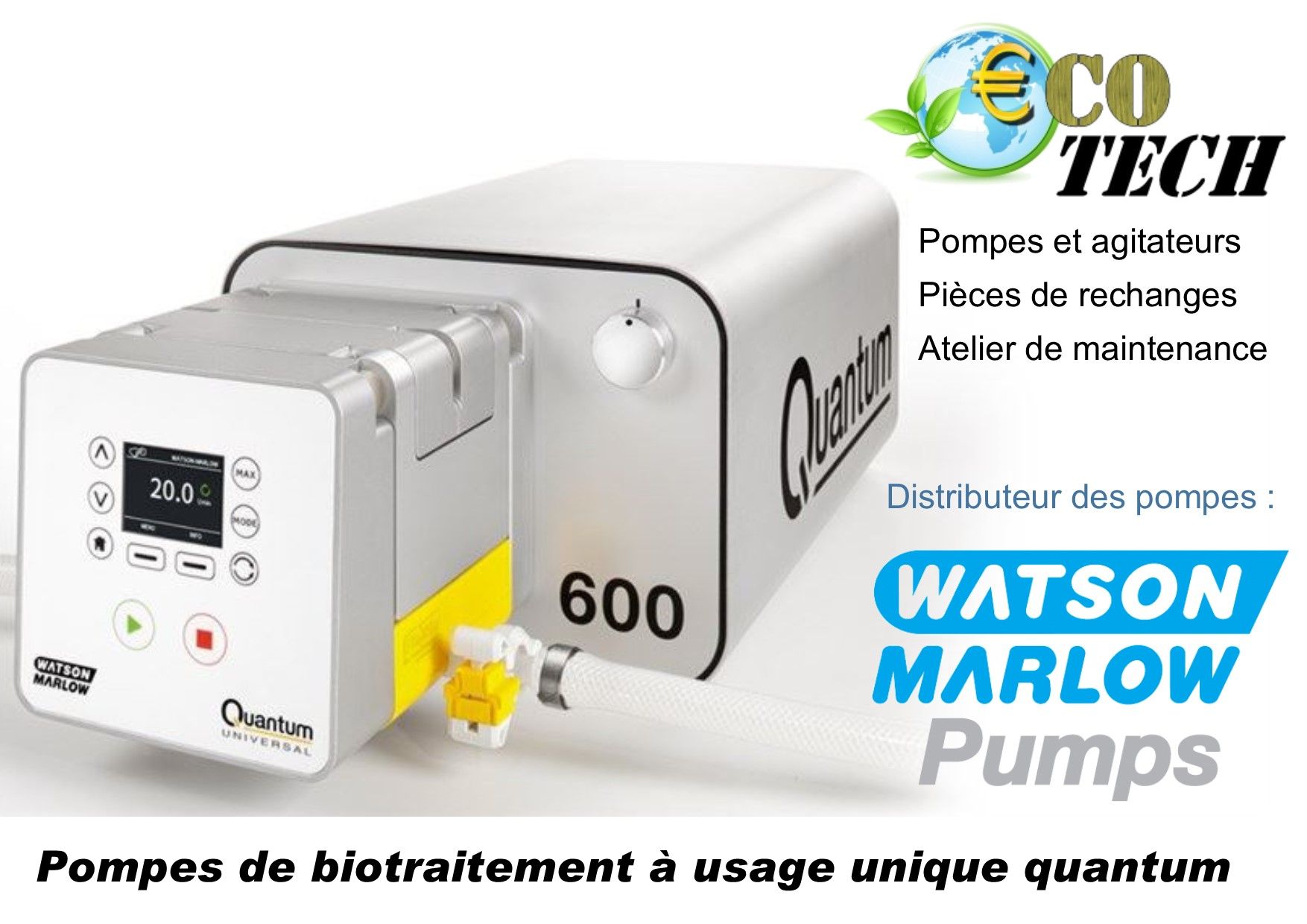 Pompes doseuse péristaltique de biotraitement usage unique quantum watson marlow_0