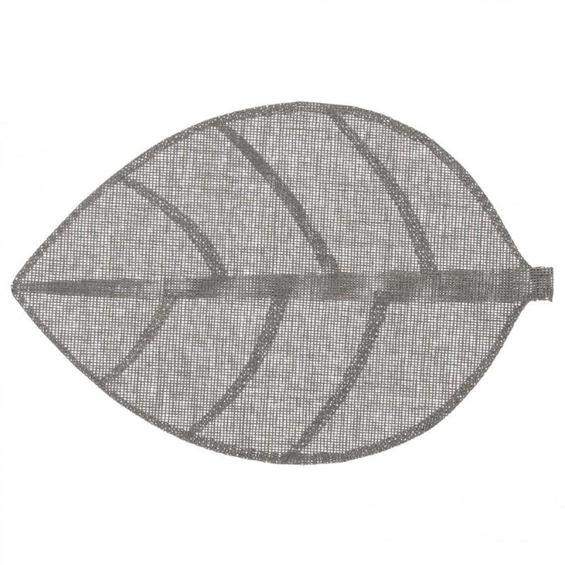 Set de table feuille gris 50x33 cm - Paris Prix_0