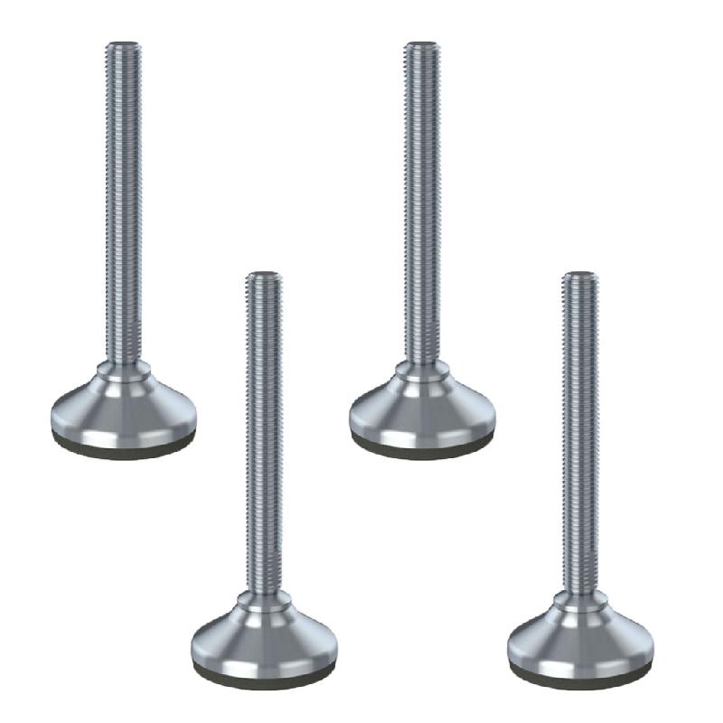 Pied de nivellement en acier inoxydable 16x150x65mm base et patin anti-vibration 900kg-Set of 4_0