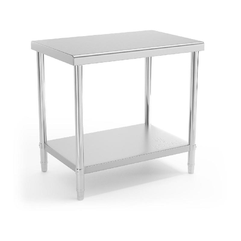 TABLE DE TRAVAIL CUISINE PROFESSIONNELLE ACIER INOX 90 X 60 CM CAPACITÉ DE CHARGE DE 210 KG 14_0003666_0