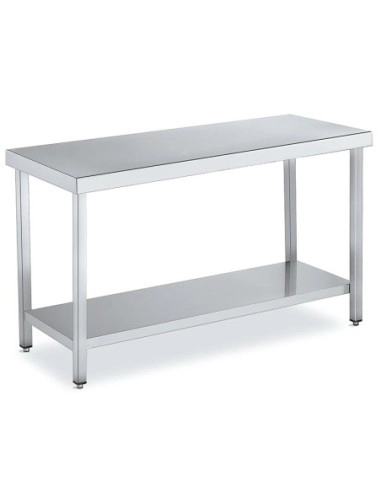 Tables Inox de Travail Centrale DISTFORM Premium avec étagère - Profondeur 600 mm longueur 1300 mm - QC160130_0