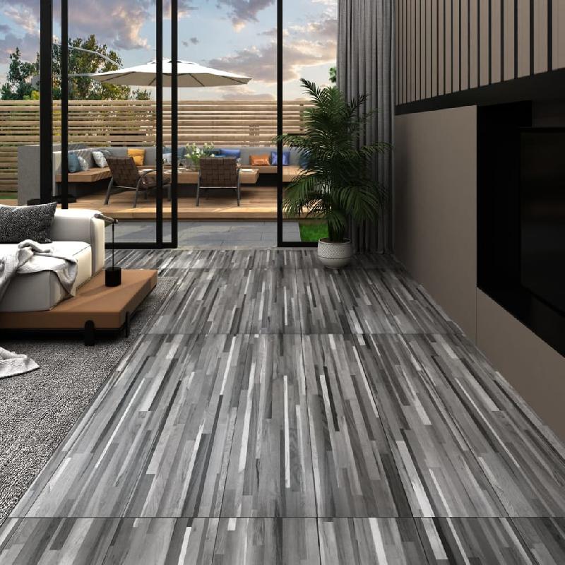 Vidaxl planche de plancher pvc autoadhésif 5,21 m² 2 mm gris rayé 330187_0