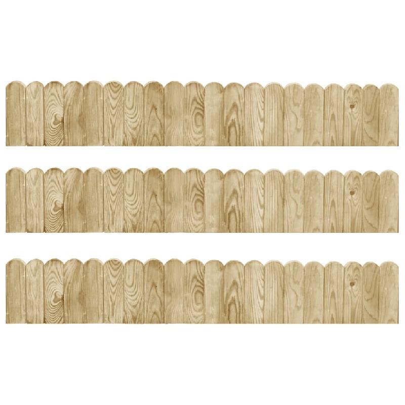 Vidaxl rouleaux de bordure 3 pcs 120 cm bois de pin imprégné 3053643_0