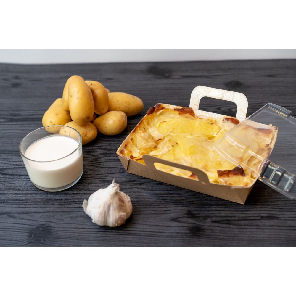 100 paniers chauds S Vision+® en kraft brun - 850 ml - Apte au micro-ondes et congélation_0