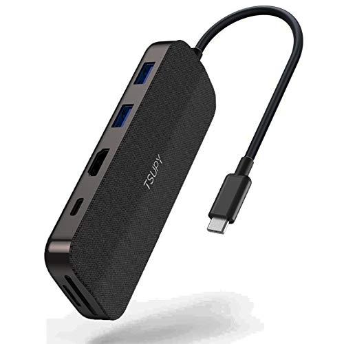 TSUPY ADAPTATEUR USB C AVEC 6 X USB 3.0 PORTS 10 EN 1 HUB USB C ALUMIN_0