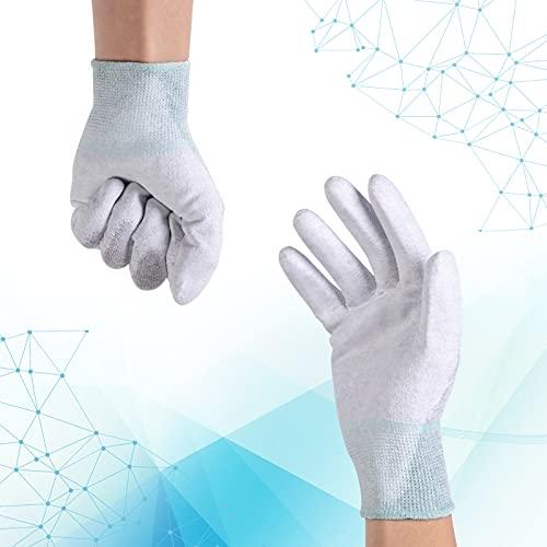 Lot de 5 paires de gants de travail en fibre de carbone - Revêtement en polyuréthane antidérapant et résistant à l'usure_0