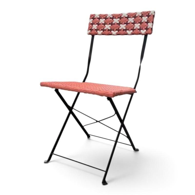 Bistromania Chaise GARDEN pliante, tressage rose rouge et blanc – 41 x 49 x 83 cm - multicolore multi-matériau EA280_0