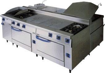 Cuisinière grande cuisine - gamme 1000 - façade modulable, feux vifs et équipements variés_0