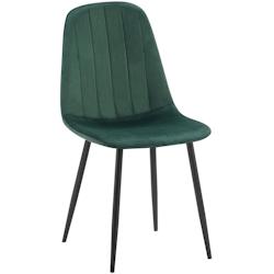 Décoshop26 - Chaise de salle à manger x1 design moderne coutures verticales velours vert et pieds en métal noir 10_0001983 - noir 3000250781947_0
