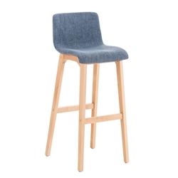 Décoshop26 - Tabouret de bar x1 design moderne en tissu bleu piètement stable à 4 pieds en bois clair 10_0004970 - bleu 3000252387390_0