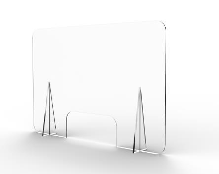Écran de protection 90x60 cm - PET recyclable 3 mm avec fenêtre inférieure 35x15 cm_0