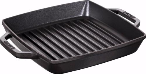 Gril carré en fonte Staub - 23 cm - double poignée - plusieurs coloris disponibles_0