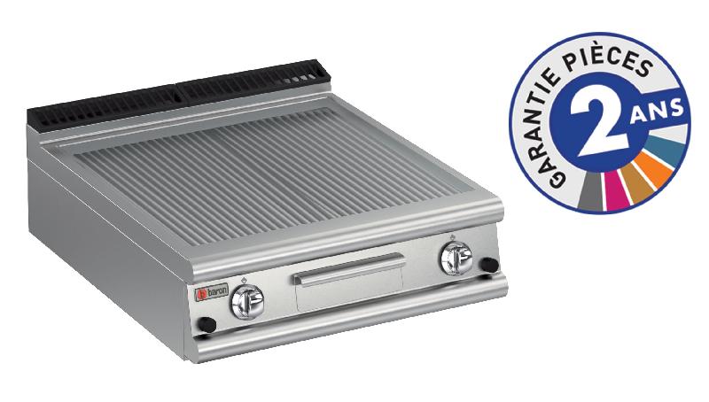 Grillade à gaz Baron 70FTG815 - Plaque rainurée 37,3 dm² - Gamme 700 - Revêtement acier ou chrome dur_0