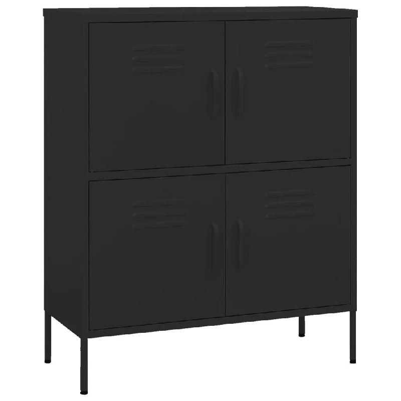 Helloshop26 - Armoire de rangement moderne avec 2 étagères réglables 80 x 35 x 101,5 cm en acier noir 02_0046833 - noir acier 3000234452719_0