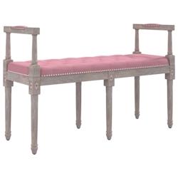 Helloshop26 - Banc banquette 110 x 40 x 70 cm velours rose 02_0010600 - 3000583682720_0