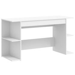 Helloshop26 - Bureau table poste de travail meuble d'ordinateur informatique étude 140 x 50 x 75 cm bois d'ingénierie blanc 02_0023520 - 3000214364124_0