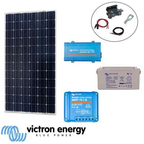 Kit solaire photovoltaique 24v 280Wc + batteries 2 x 150Ah