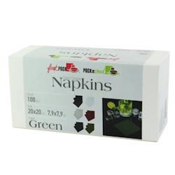 Packnwood FHC - 200Pcs - Serviette cocktail coton vert  200x195,2mm - vert textile 210SVCC20GN_0
