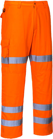 Pantalon combat hi-vis 3 bandes orange rt49, l_0