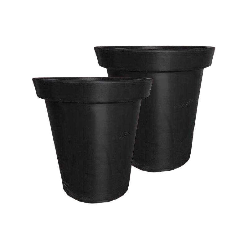 PLAST'UP ROTOMOULAGE Pot de fleurs rond xxl delight 75l- lot de 2 - NOIR - noir 0637962080377_0
