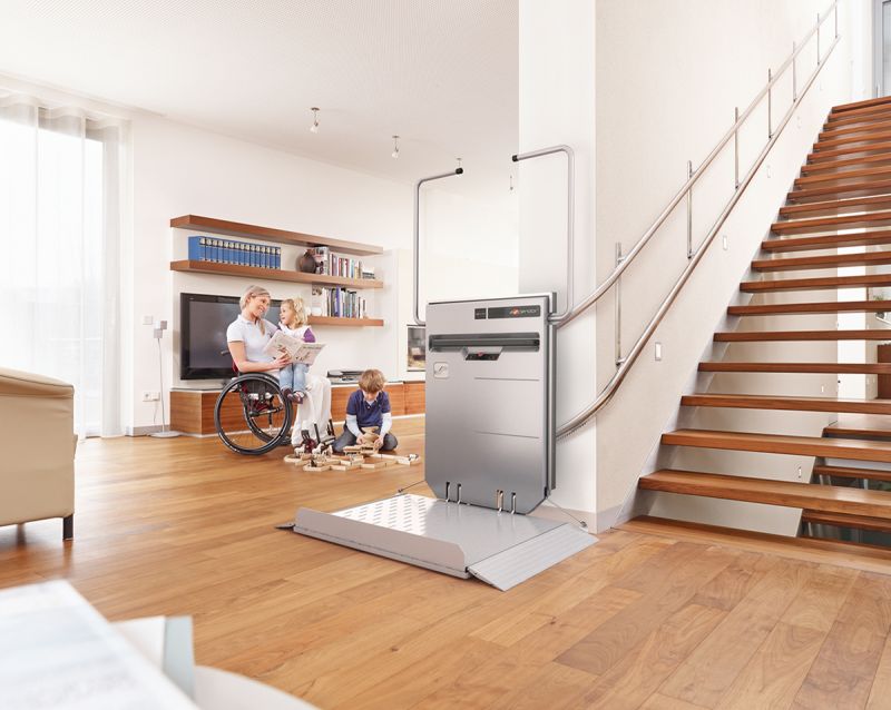 Plateformes monte-escaliers - Ascendor Lifttechnik - vitesse max. 9m/min - charge utile 300 kg - pente jusqu'à 50°_0