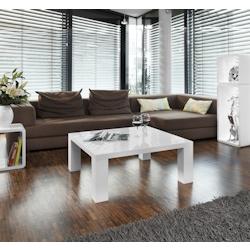 SalesFever Table basse carrée | Laqué haute brillance | Bois MDF | L 90 x P 90 x H 40 cm | blanc - blanc Bois manufacturé 399286_0