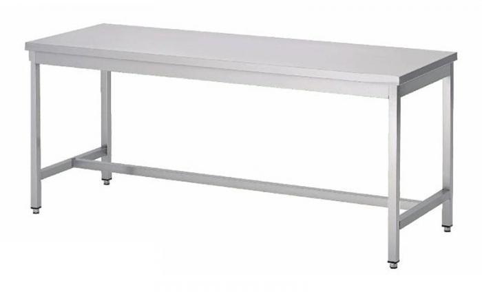 Table centrale inox 304 bords droits, pieds car. 700x700_0