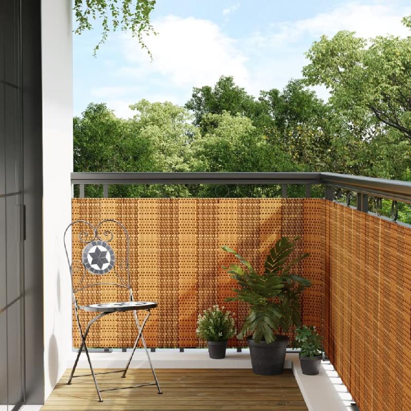 Vidaxl paravent de balcon marron clair 400x80 cm résine tressée 156268_0