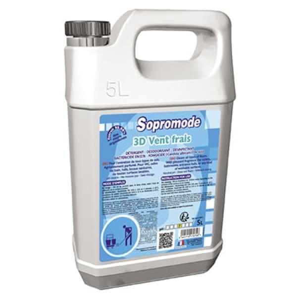 Détergent désodorisant désinfectant 3D Vent Frais - 5L - Pour sols et surfaces, sans rinçage, action désinfectante_0