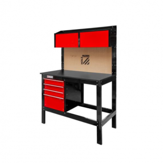 Établi métallique WT39 - Banc de travail robuste avec panneau perforé et tiroirs - Charge utile 454 kg_0