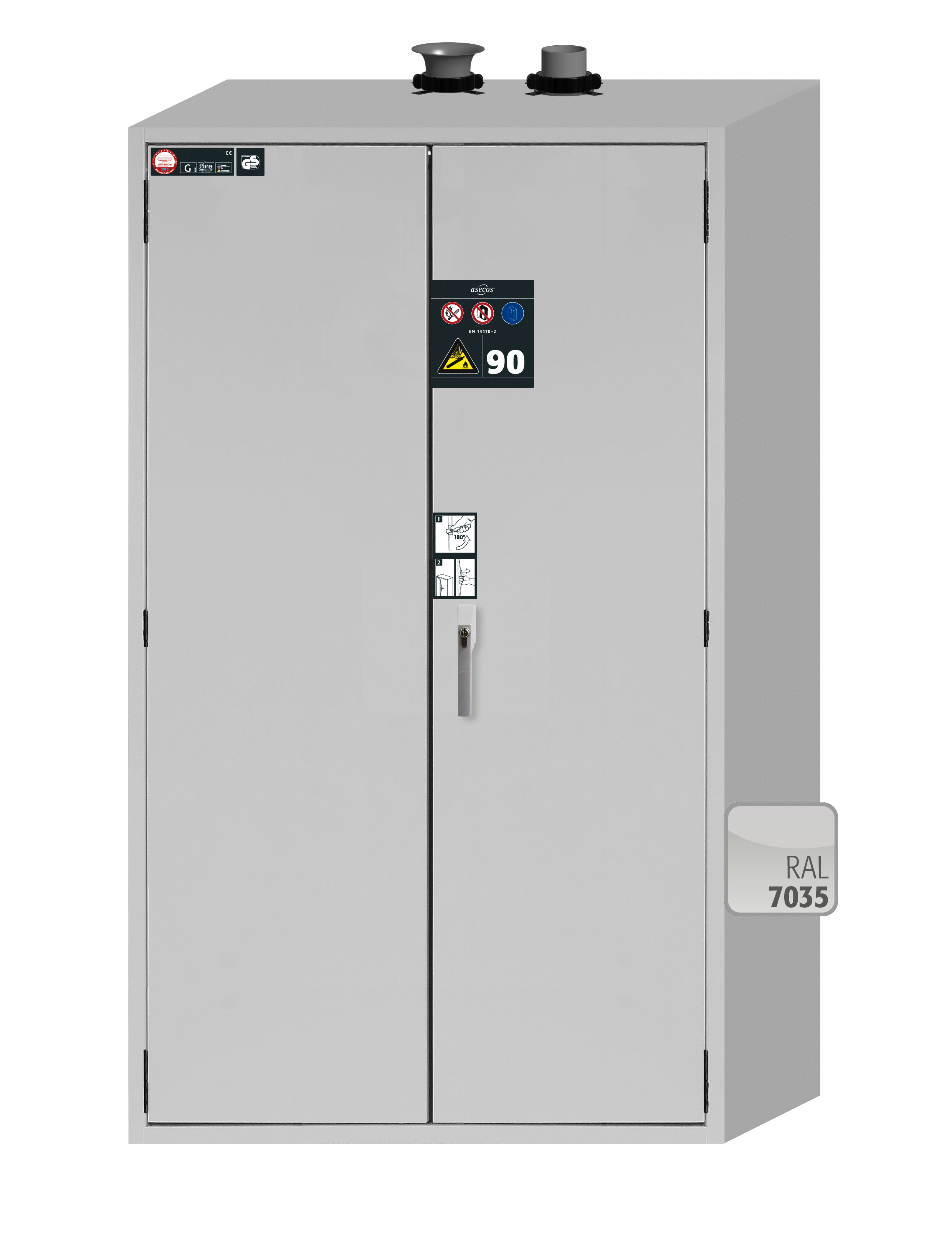 Armoire de stockage intérieure pour bouteilles de gaz G-ULTIMATE-90 - Modèle G90.205.120 - Réf 30657-001-30659 - Conforme NF EN 14470-2 et CE_0