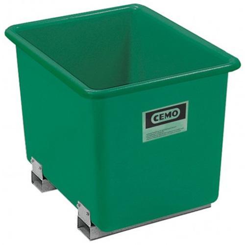 Bac PFV vert 550 litres + fourreaux - Résistant aux huiles, fioul, gasoil, produits chimiques - CEMO - 1206_0