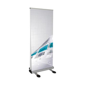 Banderole à dérouler - avec sac de transport - hauteur 2m - châssis en aluminium argenté_0