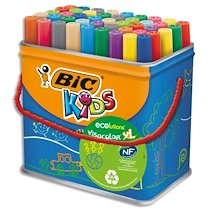 KIDS VISACOLOR XL FEUTRES DE COLORIAGE À POINTE LARGE - COULEURS ASSORTIES, POT DE 48