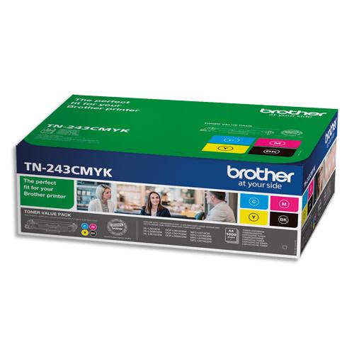 Brother Pack Laser 4 Couleurs TN243CMYBK - Compatible avec DCP-L, HL-L et MFC-L Series_0