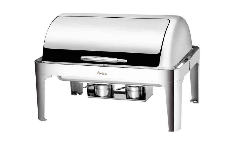Chafing dish rectangulaire en inox gn1/1 avec couvercle rabattable - 645x475x435 mm - AT721R63-1_0