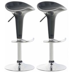 CLP Lot de 2 Tabourets de Bar Saddle Gris - gris plastique 311279_0