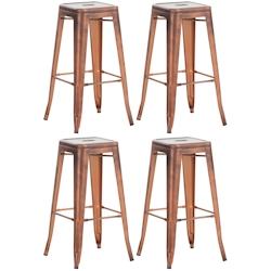 CLP Lot de 4 tabourets de bar  en métal empilables Joshua Cuivre - marron métal 312748_0