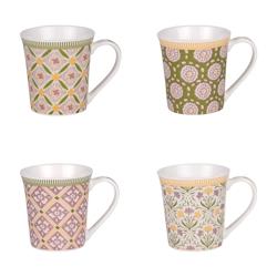 Coffret de 4 mugs Chester 38 cl -  Décoré Rond Porcelaine Table Passion 13.5x9.6 cm - multicolore porcelaine 3106232313219_0