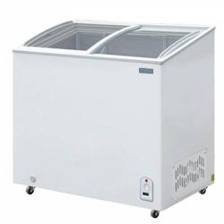 Congélateur Coffre 200L Professionnel - 2 Portes Vitrées Coulissantes - Froid Ventilé, Roulettes - Polar - GM498_0