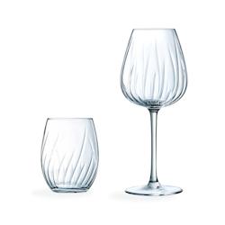 Ensemble 8 verres à pied et gobelets Swirly - Cristal d'Arques - transparent verre 0725765986481_0