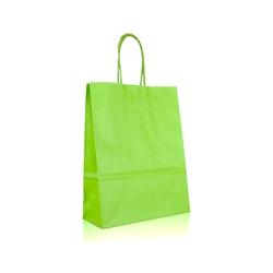 Déstockage // Sac papier vergé vert anis 18+8x24 cm - Vendu par 400 - 3701648601358_0