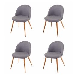 Décoshop26 - 4x chaises de salle à manger cuisine design rétro en tissu gris foncé coutures décoratives dossier 04_0000577 - gris 3000041432690_0