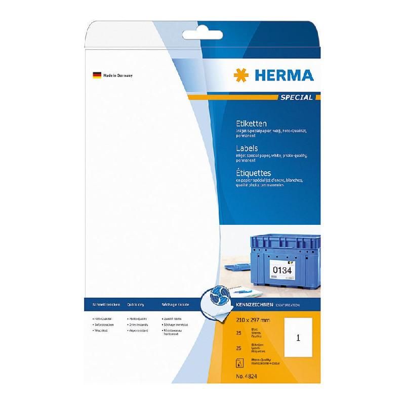 HERMA ETIQUETTES SPÉCIAL JET D'ENCRE - HERMA -  210 X 297 MM - BOITE DE 25